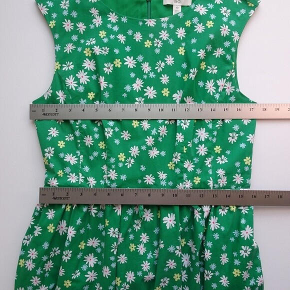 Nordstrom 1901 Women's Dress Sleeveless Floral Flowers Lined Green Party Size 10 - Picture 12 of 12